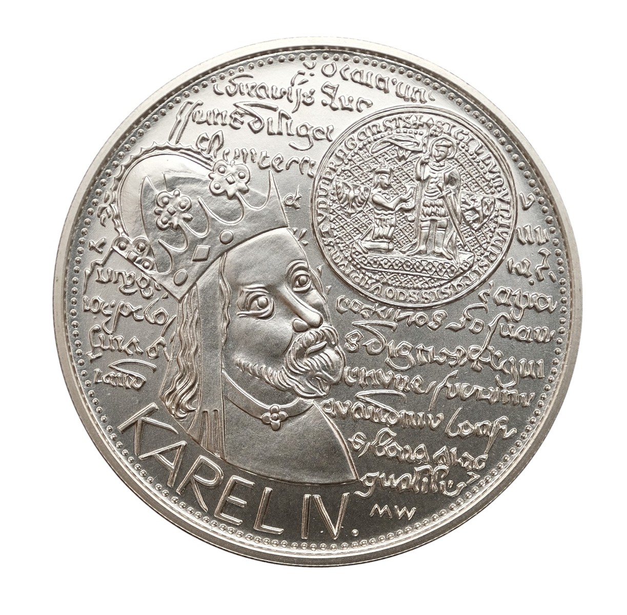 Stříbrná mince 200 Kč 1998 - Karel IV.