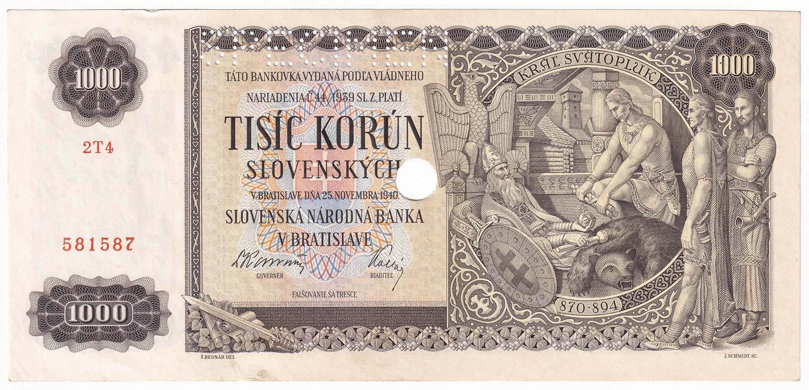 1000 Korun slovenských 1940, Slovenský stát