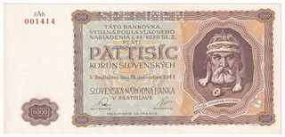 5000 Korun slovenských 1944 