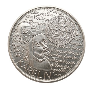 Stříbrná mince 200 Kč 1998 - Karel IV.