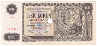 1000 Korun slovenských 1940, Slovenský stát