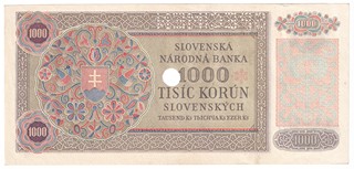 1000 Korun slovenských 1940, Slovenský stát