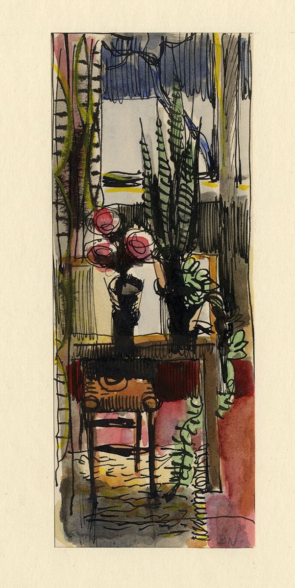Bohumil Němec (1912 - 1985) - Zátiší se stolem a květinami