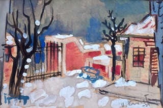 Vladimír Kristin (1894 - 1970) - “Na nádvoří koncem zimy”