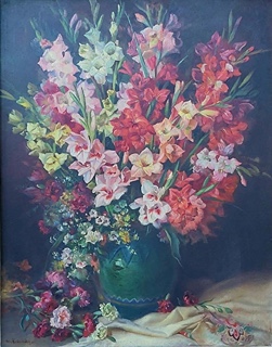 Marcel Krasický (1898 - 1968) - Kytice mečíků ve váze