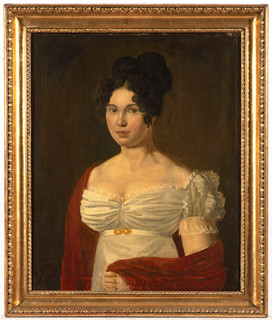 Pair of Biedermeier paintings - Pair of paintings with two portraits 