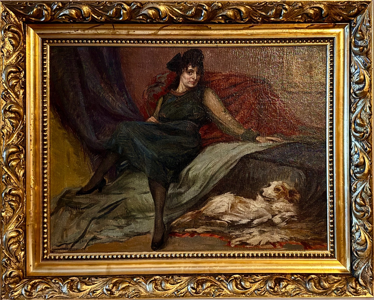 Karel Nejedlý (1873 - 1927) - Žena se psem