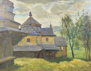 Josef Multrus 1898 - 1957 - Krajina s kostelíkem