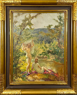 Oldřich Blažíček (1887 - 1953) - Dívky na břehu řeky