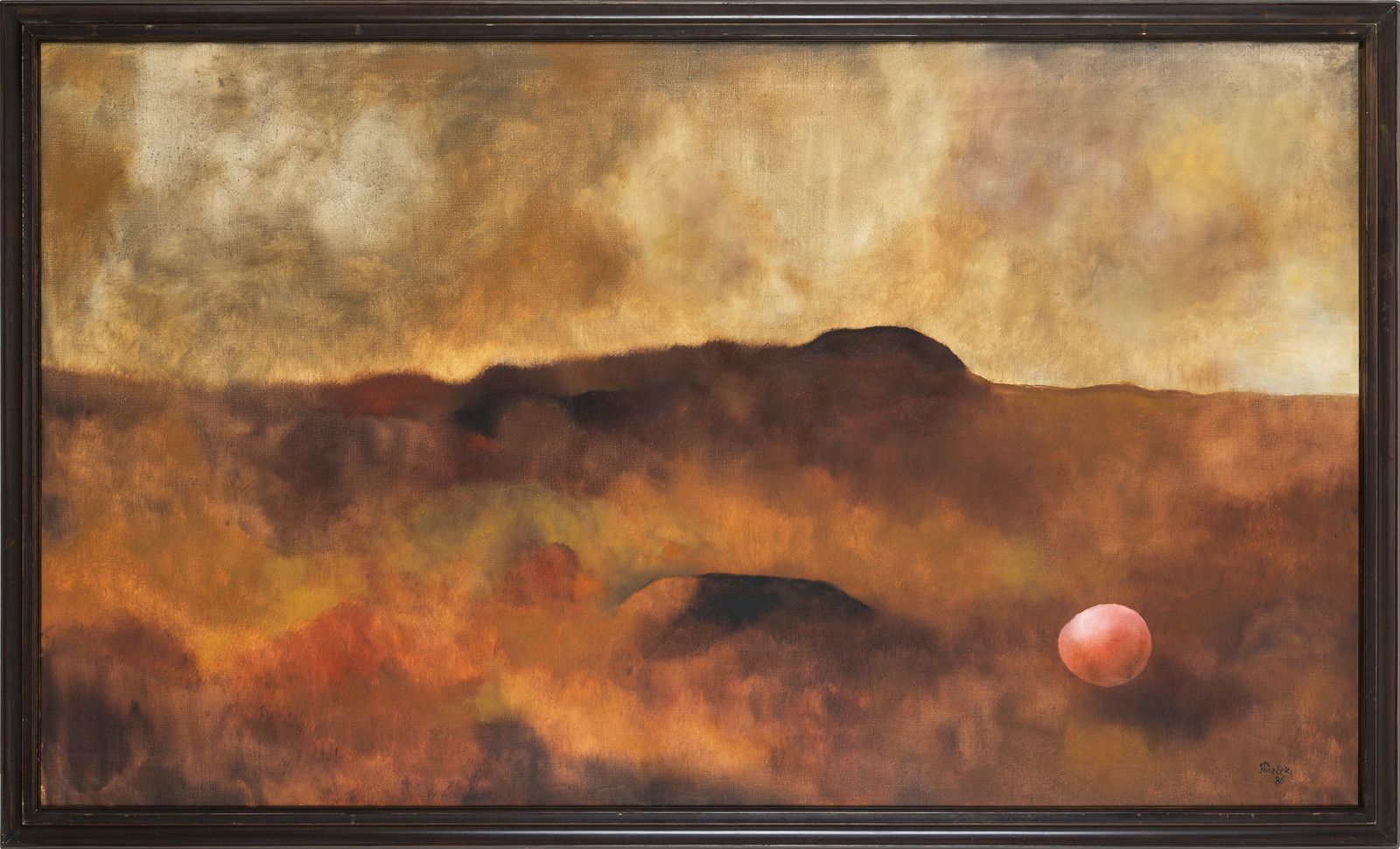 Landscape with a pink egg
