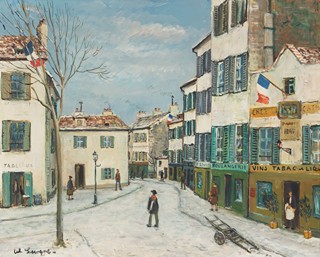 Alois (Lecoque) Kohout (1891 - 1981) - Zimní ulice na Montmartru
