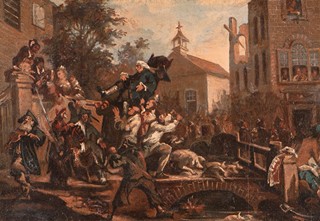William Hogarth (1697 - 1764) - William Hogarth (následovník) | Dav vynášející soudce z města