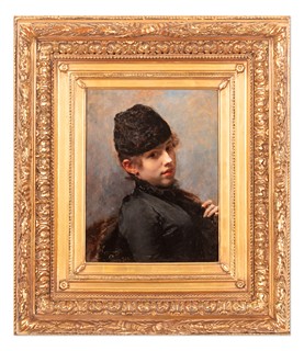 Vojtěch Hynais (1854 - 1925) - Portrait Mille L. (Podobizna slečny L.)