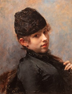 Vojtěch Hynais (1854 - 1925) - Portrait Mille L. (Podobizna slečny L.)