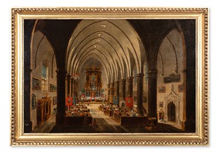 Ludvík Kohl (1746 - 1821) - Interiér gotického kostela během liturgie