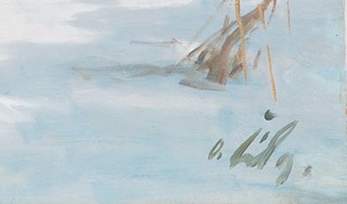 Otakar Číla (1894 - 1977) - Liška se zajícem v zimní krajině