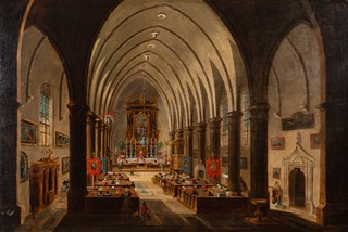 Ludvík Kohl (1746 - 1821) - Interiér gotického kostela během liturgie