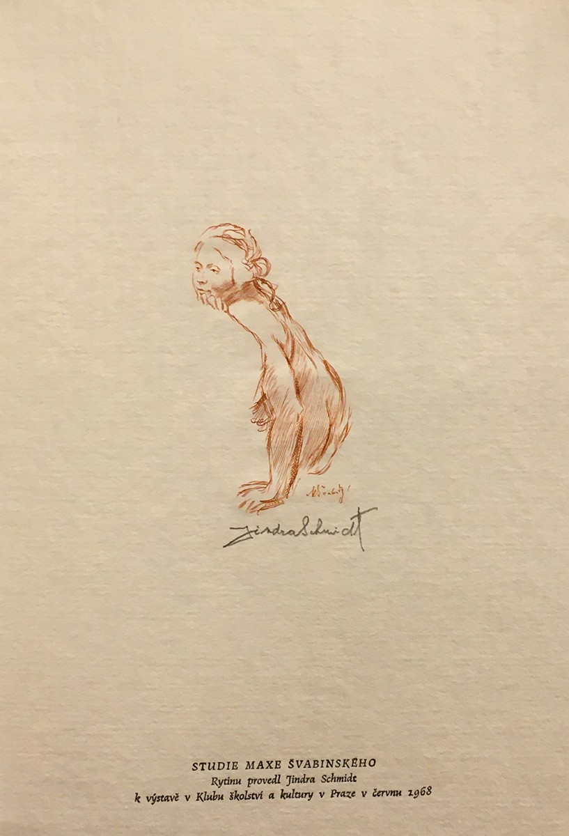 Jindřich Schmidt (1897 - 1984) - Studie dívky Maxe Švabinského