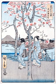 Utagawa Hiroshige (1797 - 1858) - Procházka pod Fudži