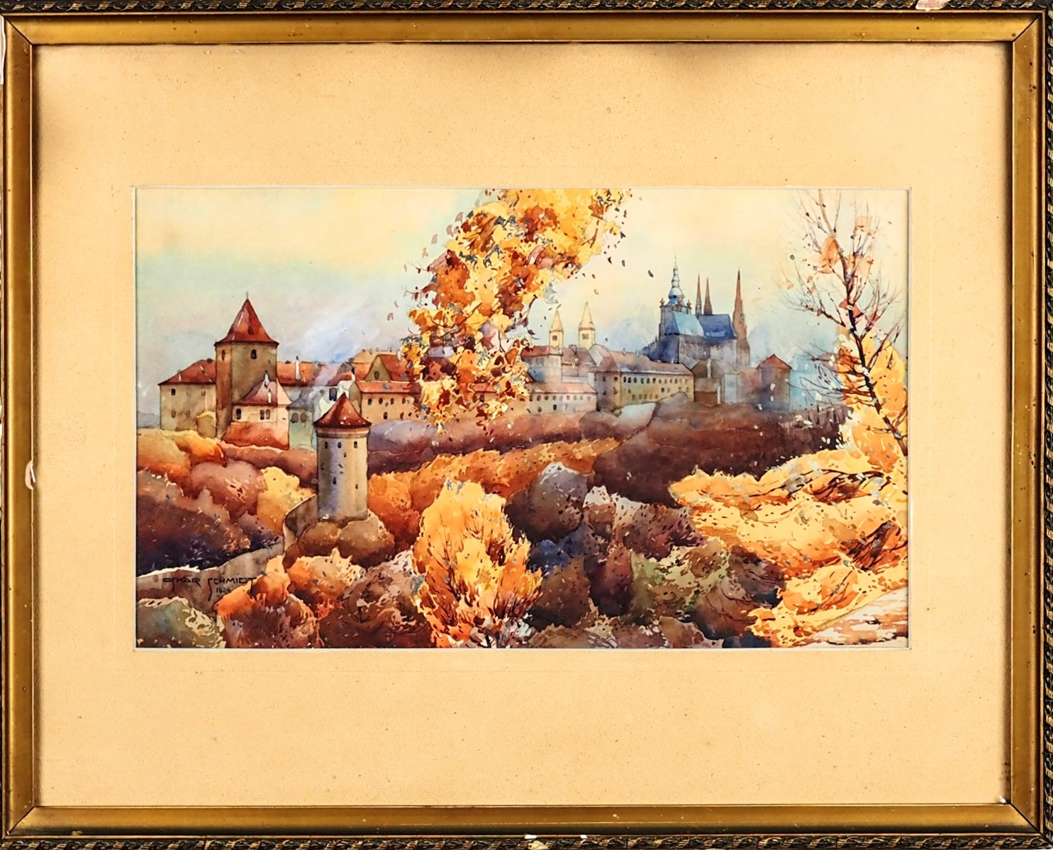 Oskar Schmidt (1908 - 1982) - Pohled na Pražský hrad