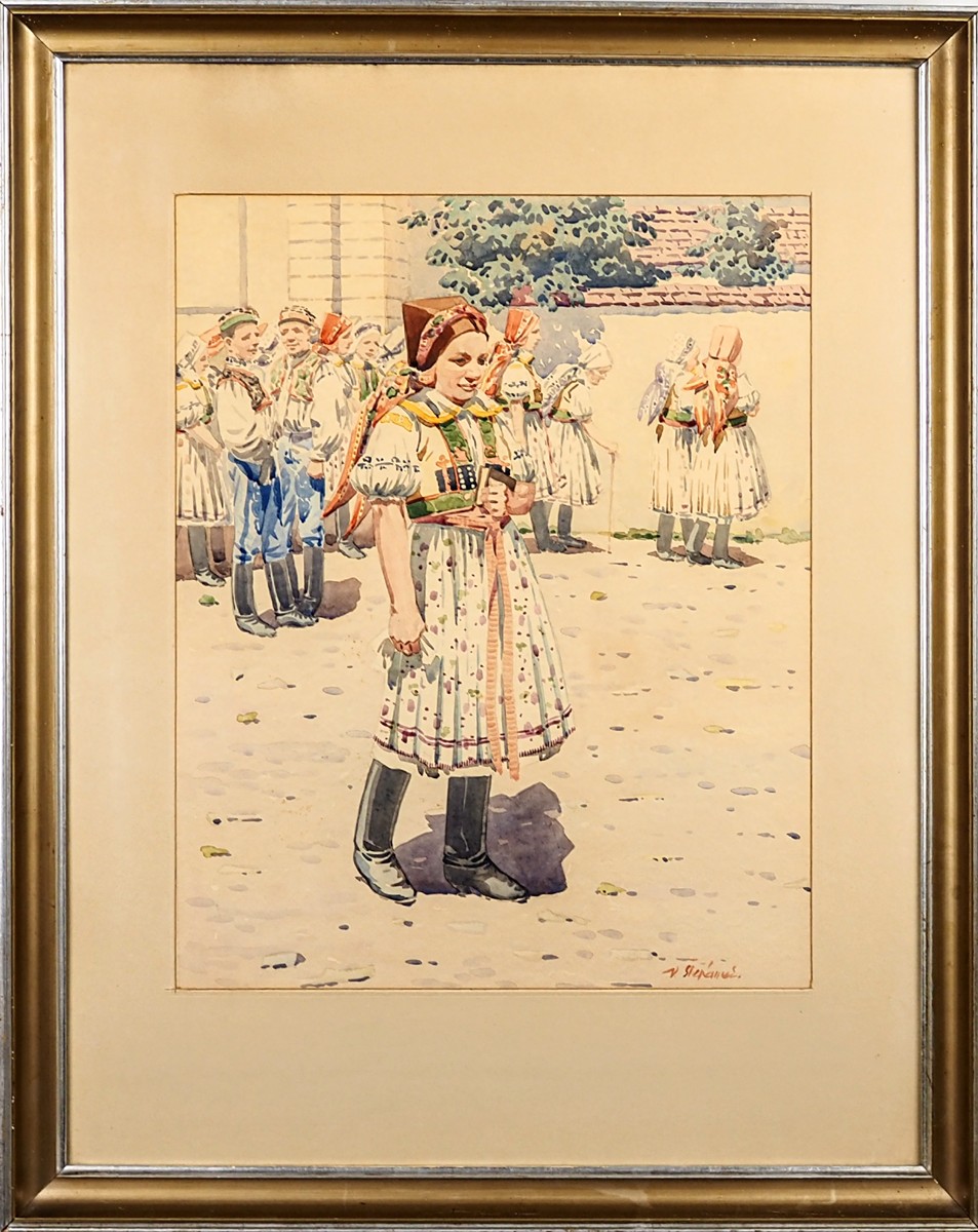 Václav Štěpánek (1906 - Dívka v kroji s knížkou