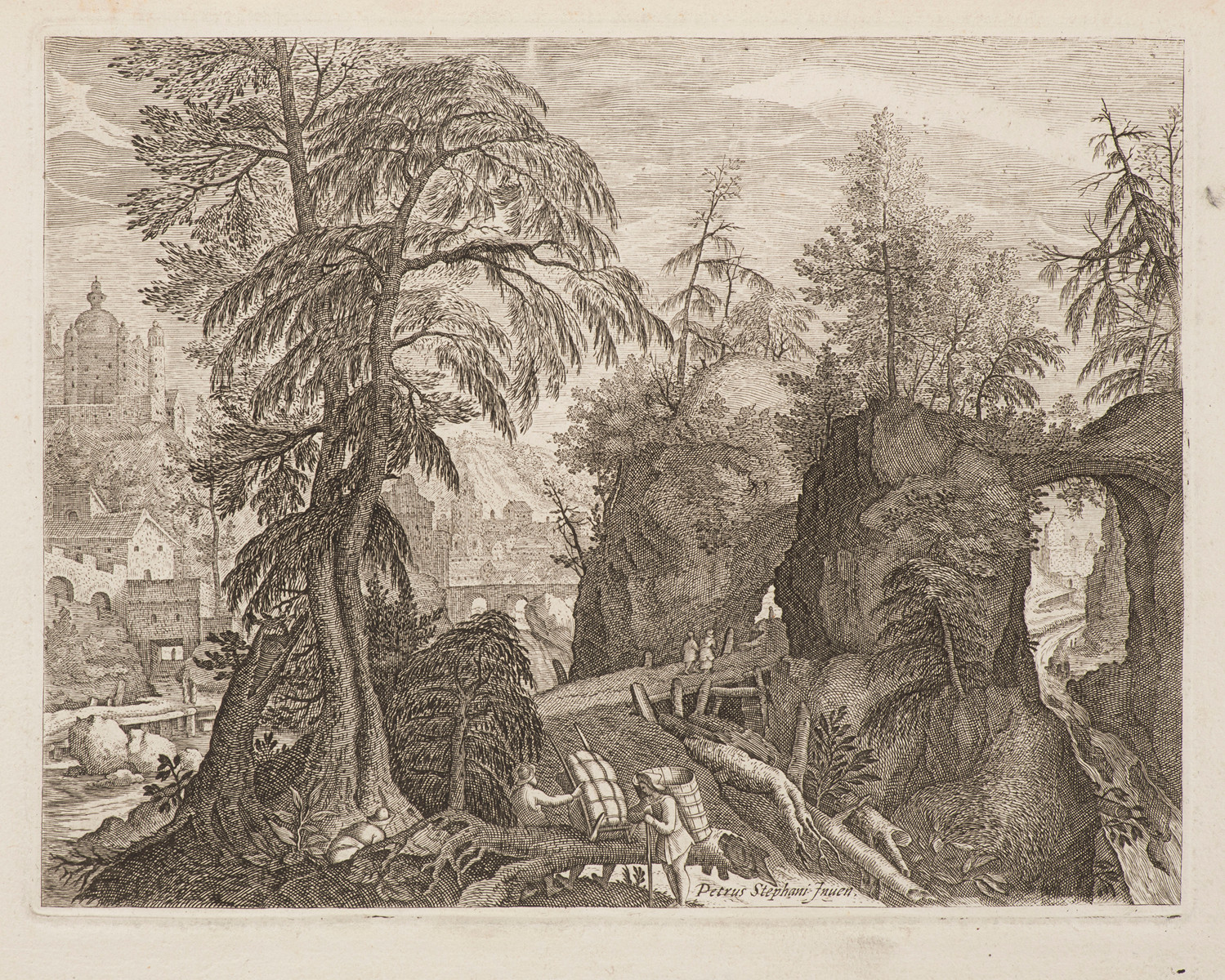 Rocky Landscape from the cycle Views of the Landscape and Rivers in Bohemia (Hollstein 260)