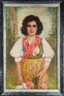 Josef Ženíšek (1855-1944) - Dívka s růžemi