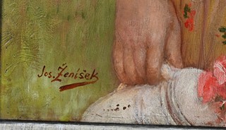 Josef Ženíšek (1855-1944) - Dívka s růžemi