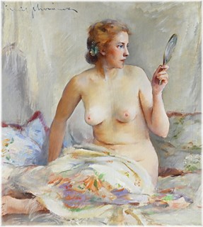 Neznámý autor - Dívka se zrcátkem