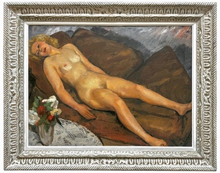 František Zdeněk Eberl (1887 - 1962) - Akt s květinami