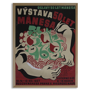Hofbauer Arnošt (1869 -1944) - Návrh na plakát - výstava 50 let Mánesa