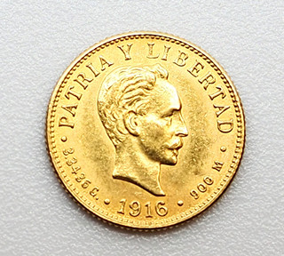 Zlatá mince 2 Pesos 1916 José Mártí