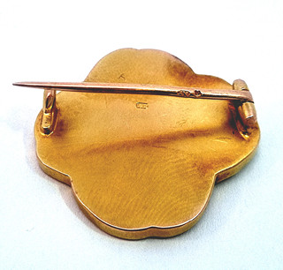 Secesní zlatá brož s rubíny a diamanty, Rakousko-Uhersko