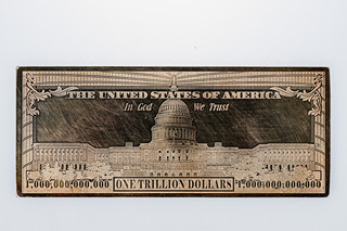 Stříbrná bankovka - 1 trilion