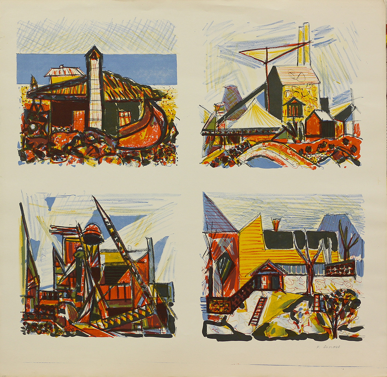 František Gross (1909-1985) - Bulharsko, Kunčice, Továrna, Periferie