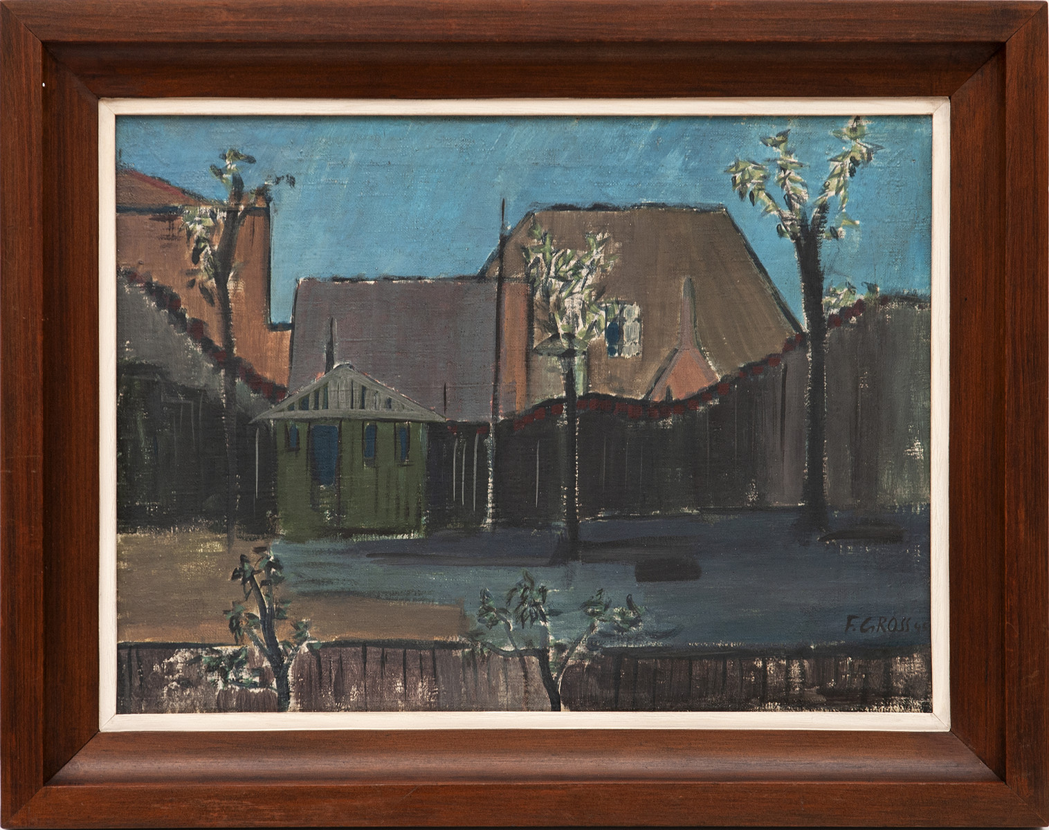 František Gross (1909-1985) - Dvorek v Libni
