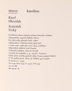František Tichý (1896-1961) - Karel Hlaváček Mstivá kantiléna