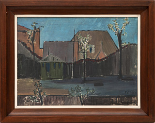 František Gross (1909-1985) - Dvorek v Libni