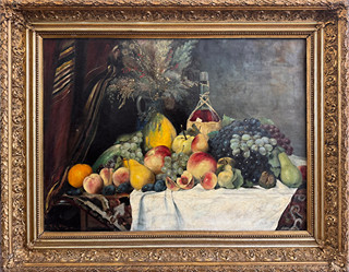 František Karel Hron (1874 – 1928) - Zátiší s ovocem a vínem