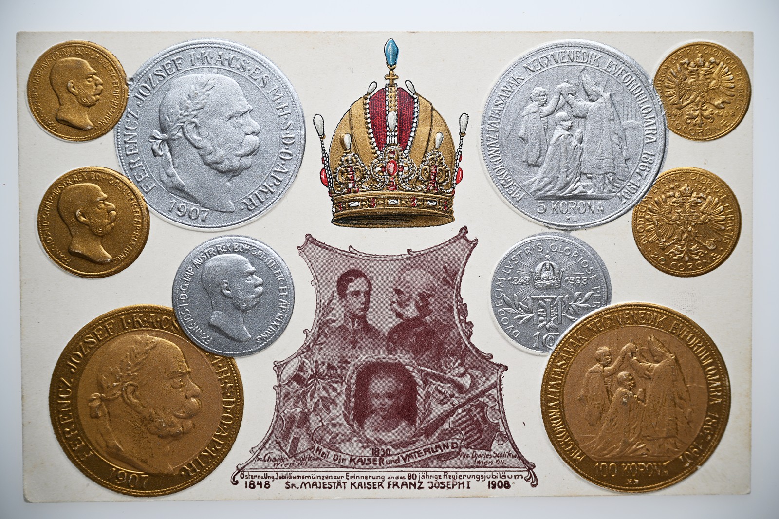 Vytlačovaná pohlednice Franz Josef I.