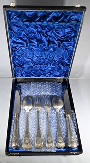 Luxusní sada stříbrných příborů,V. spolkové střelby Vídeň, k 50. letům vlády Franz Josef I.