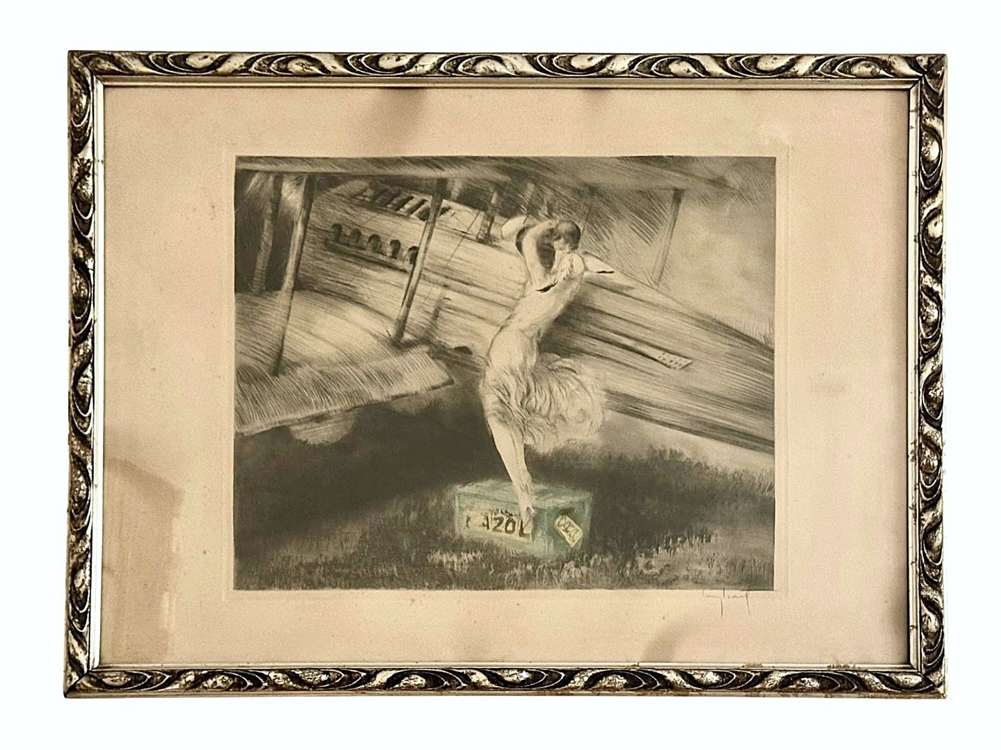 Louis Icart (1888 - 1950) - Dívka u letadla