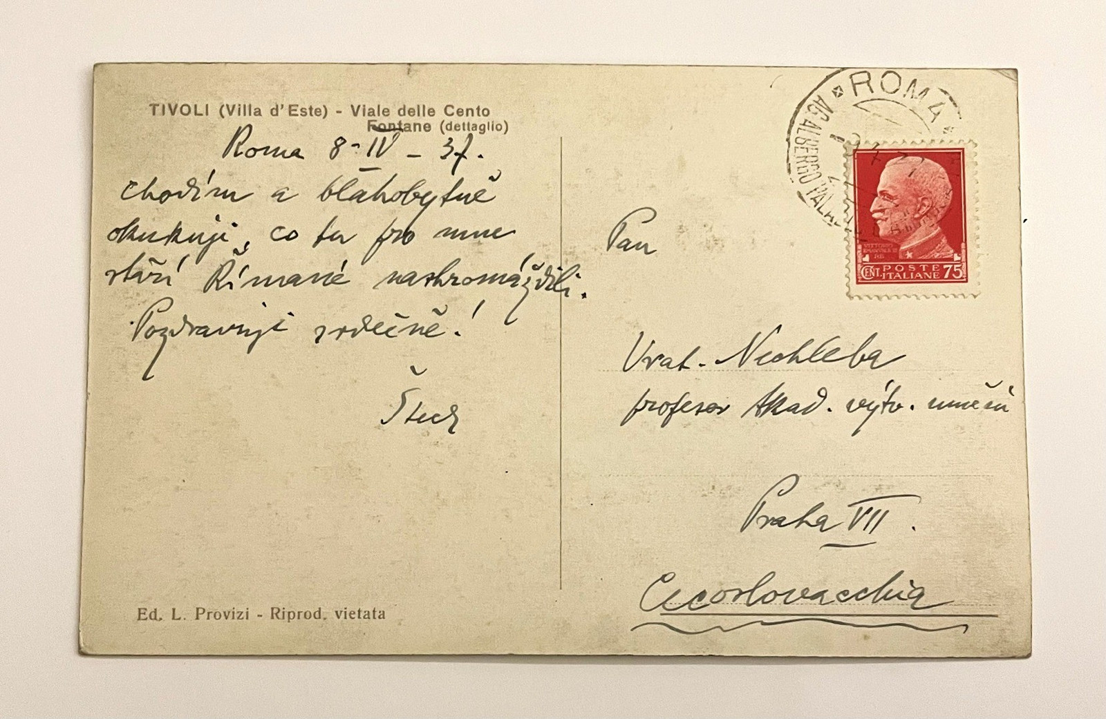 Václav Vilém Štech (1885 - 1974) - pohlednice - Korespondence Prof. Vratislava Nechleby