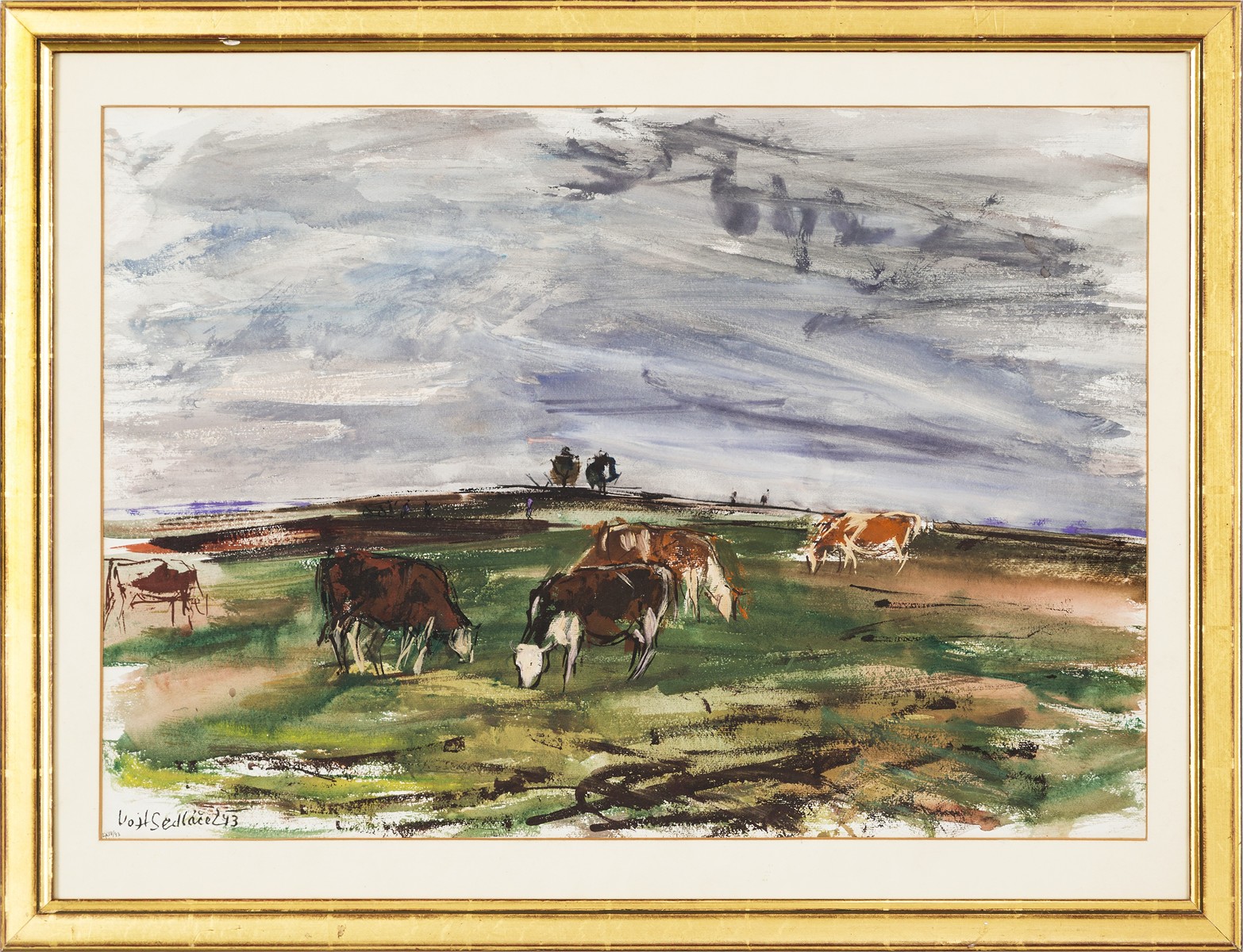 Grazing herd near Pěčín