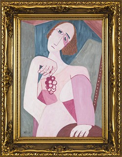 Nude with grapes