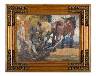 Ludvík Vacátko (1873 - 1956) - Koně při orbě