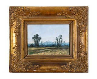 František Kaván (1866 - 1941) - Krajina s věží na horizontu