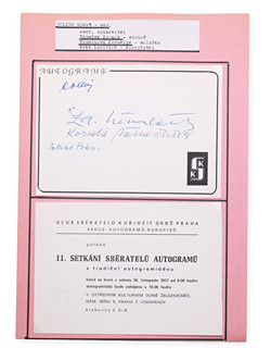 Ladislav Fuks (1923 - 1994) - Podpisy na kartičce