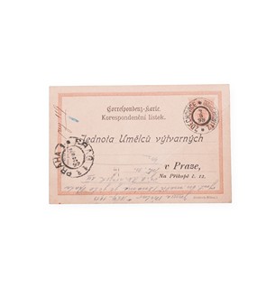 Václav Jansa (1859 - 1913) - Podpis na korespondenčním lístku