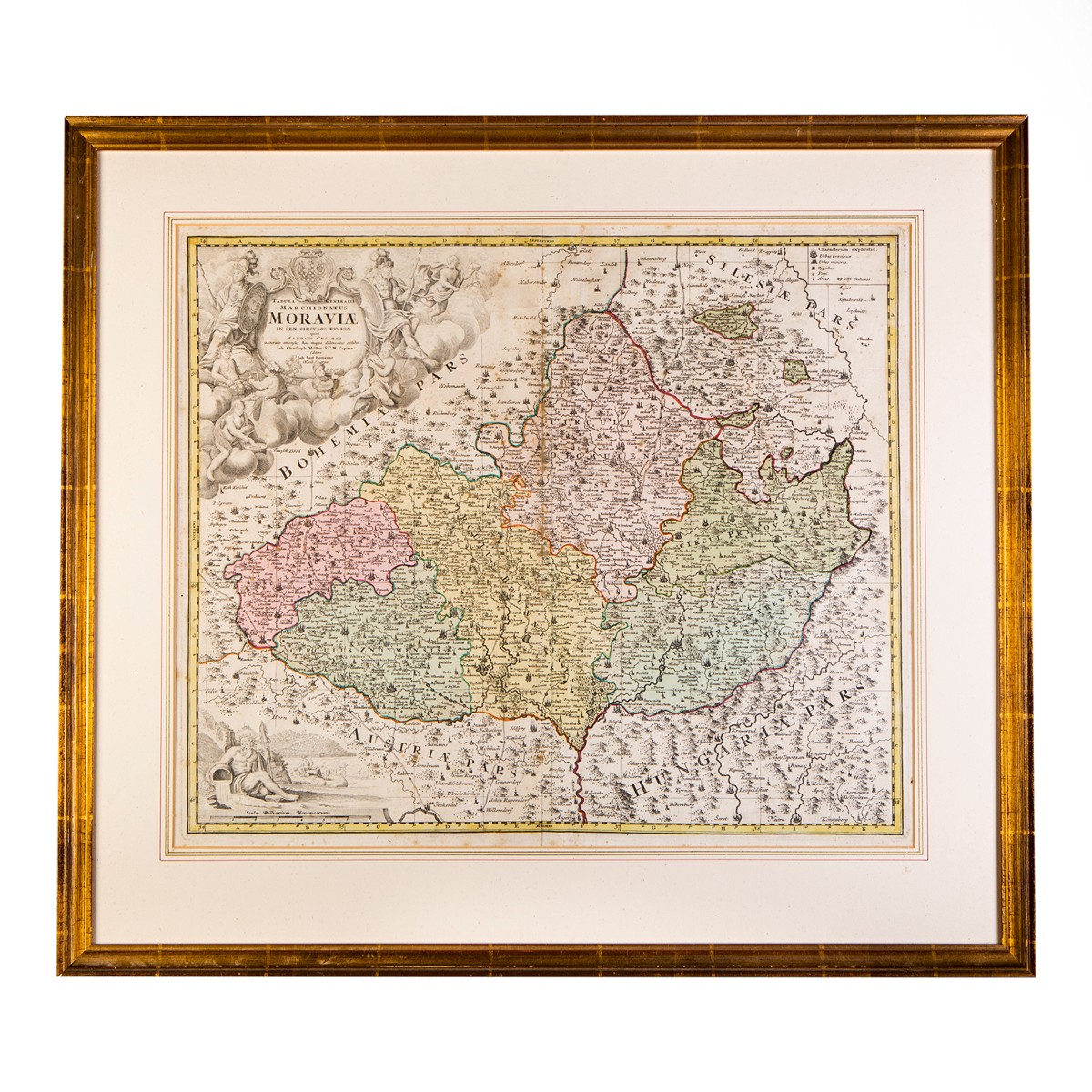 (Morava) TABULA GENERALIS MARCHIONATUS MORAVIÆ IN SEX CIRCULOS DIVISÆ.